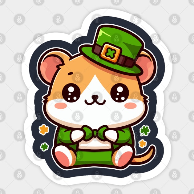 St. Patrick's Hamster Cute Kawaii Dodent Lover  Sticker by Cuteness Klub